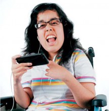 Woman using wheelchair